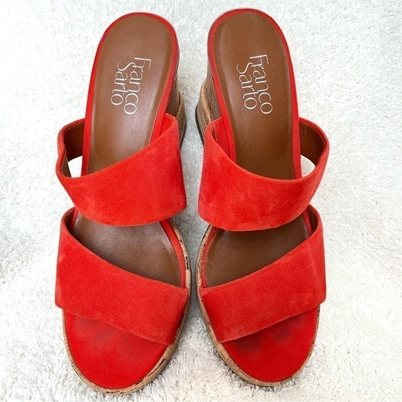 Franco Sarto Tangelo Fiore Wedge Platform Slip on Sandals 4” Cork Size 8.5 M - Picture 4 of 8